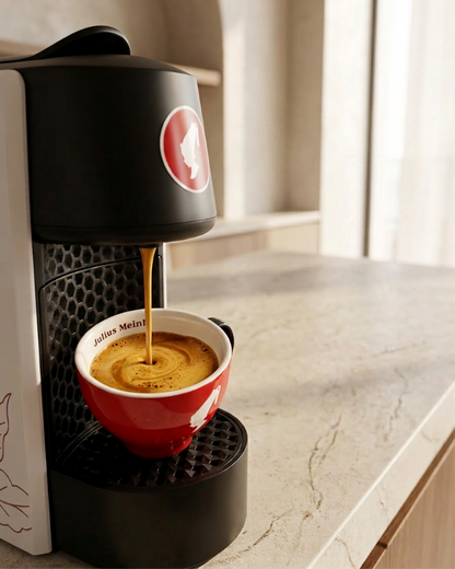 Coffee machine making espresso