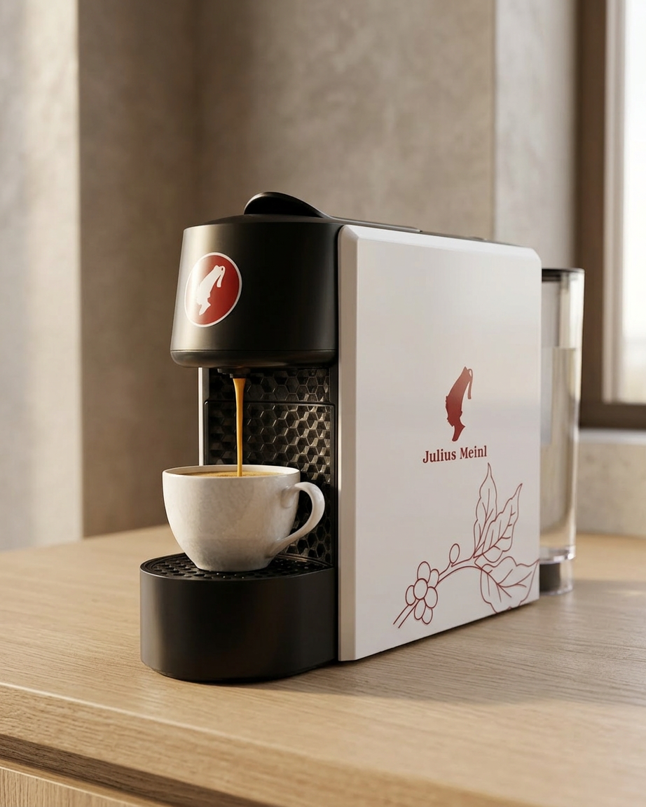 Kavni aparat Julius Meinl na kapsule na kuhinjskem pultu