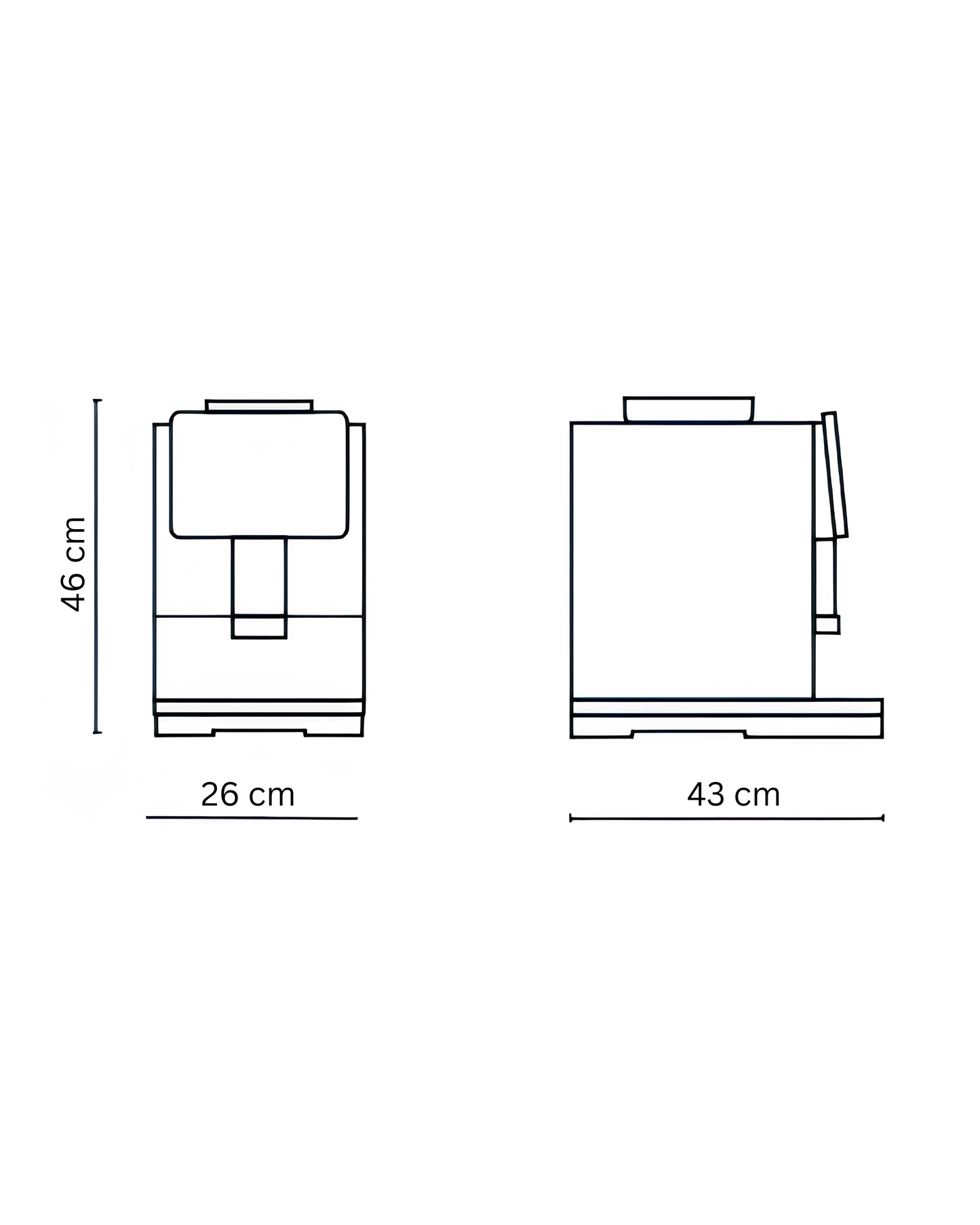 Coffee format SEED L - kavni aparat na sprotno mletje - dimenzije