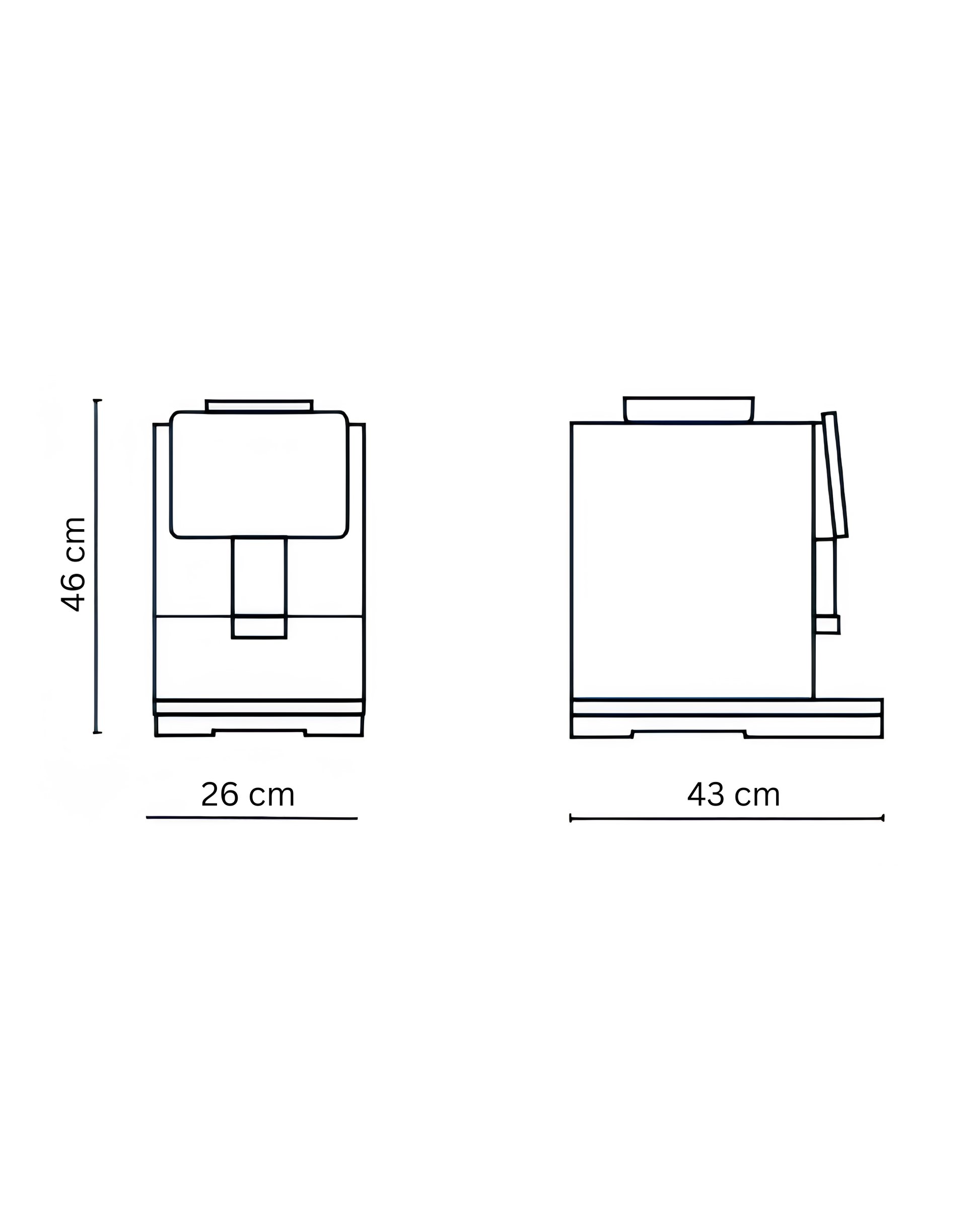 Coffee format SEED L - kavni aparat na sprotno mletje - dimenzije